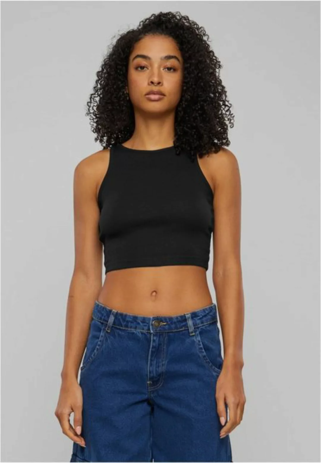 URBAN CLASSICS T-Shirt Ladies Organic Cropped Rib Top günstig online kaufen