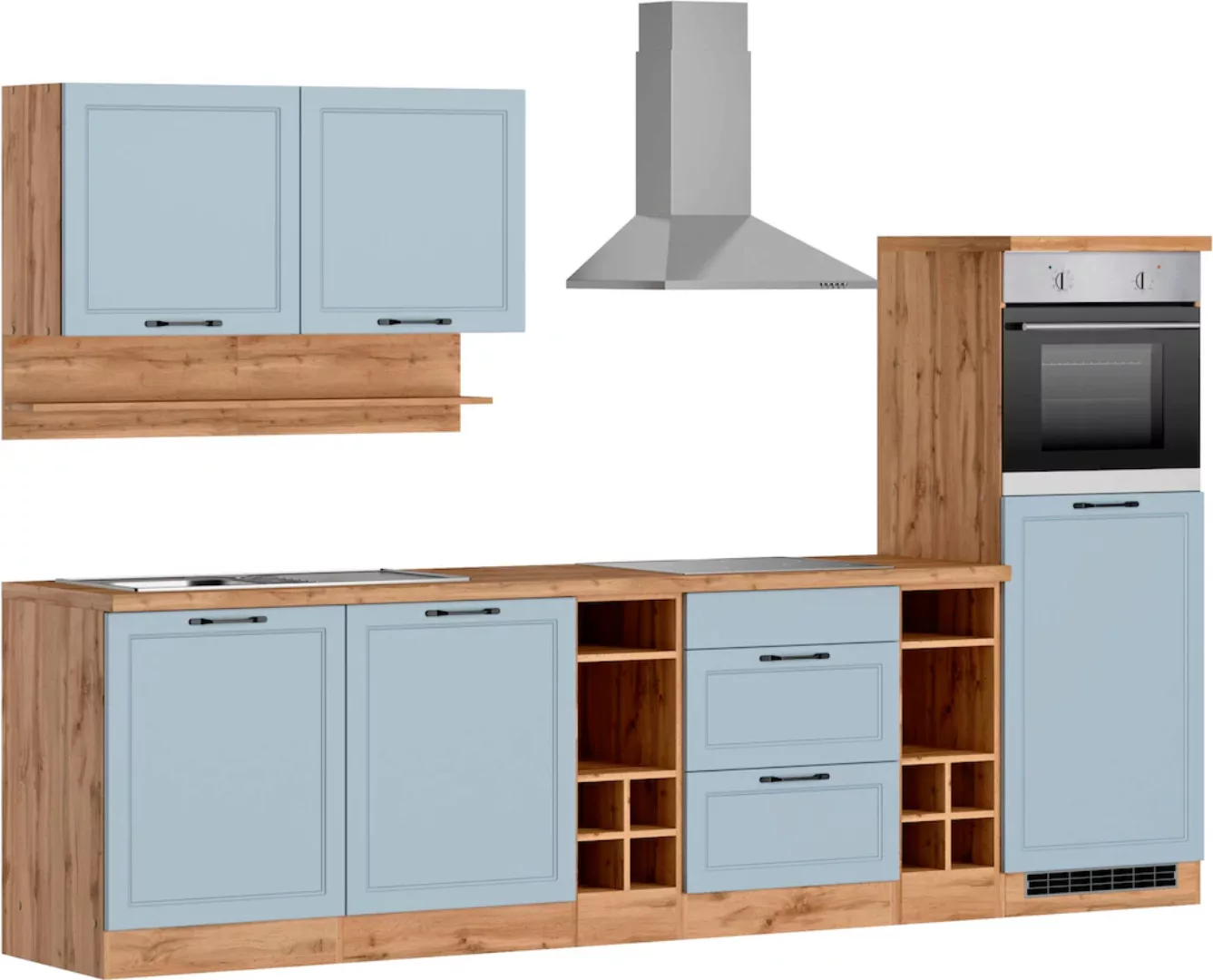 Kochstation Küche "KS-Lana", 300 cm breit, wahlweise mit oder ohne E-Geräte günstig online kaufen