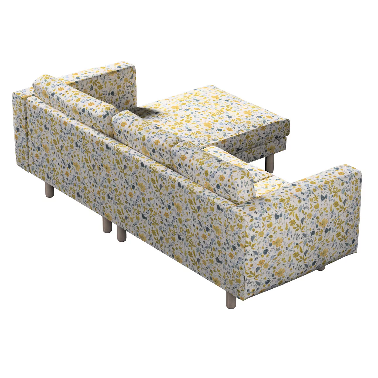 Bezug für Norsborg 3-Sitzer Sofa mit Recamiere, gelb-blau, Norsborg Bezug f günstig online kaufen