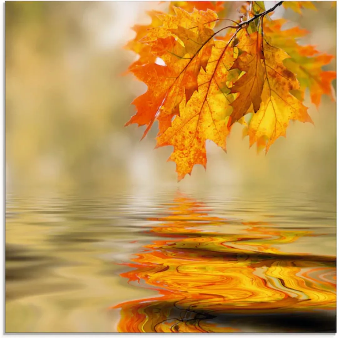 Artland Glasbild "Herbstblatt", Blätter, (1 St.) günstig online kaufen