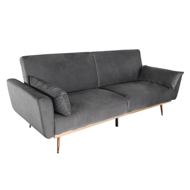 riess-ambiente Schlafsofa BELLEZZA 210cm grau / roségold, Wohnzimmer · Samt günstig online kaufen