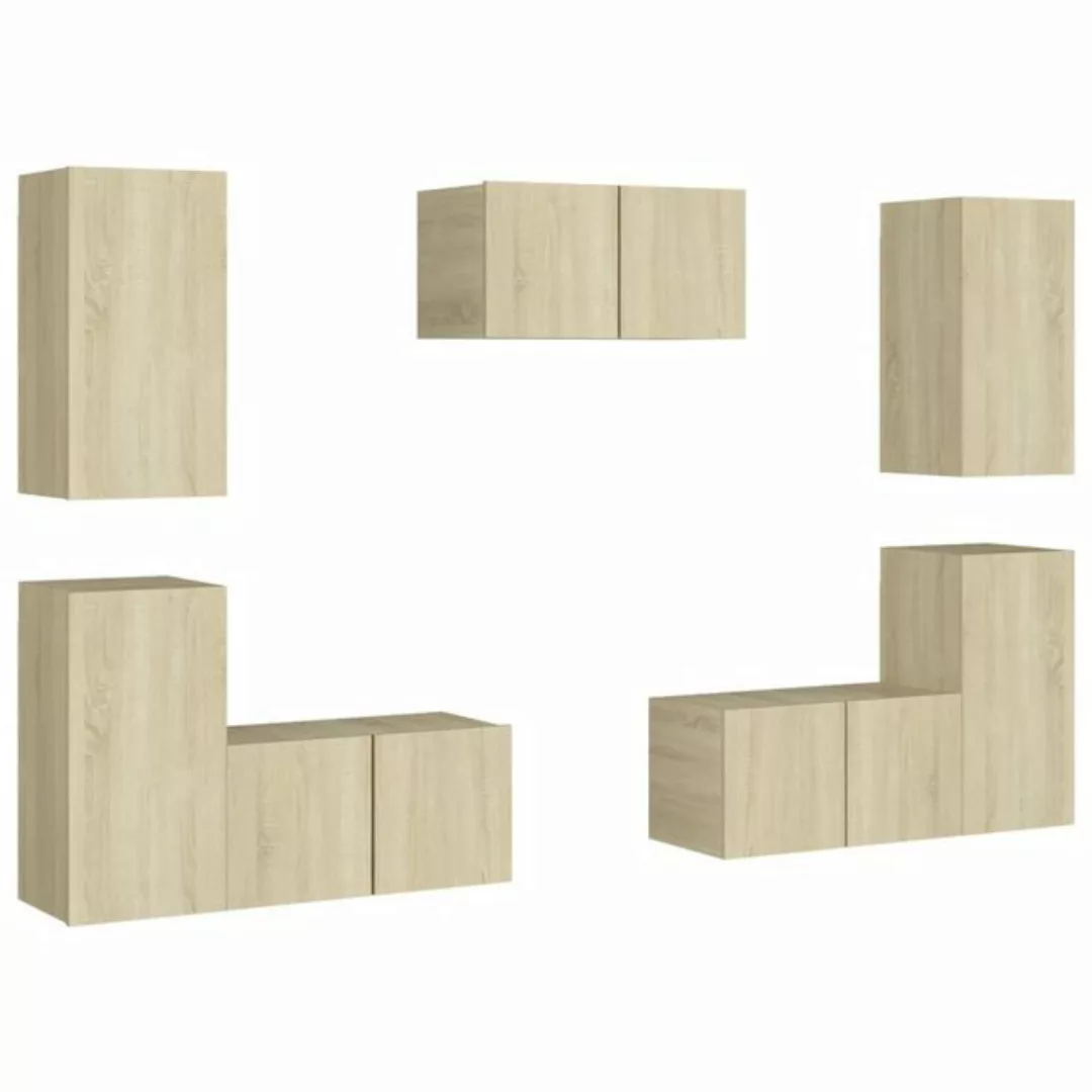 VidaXL 7-tlg. TV-Schrank-Set Sonoma-Eiche Holzwerkstoff  Modell 2 günstig online kaufen