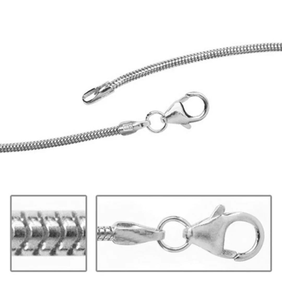 SIGO Schlangenkette 925 Silber 1,0 mm 42 cm Halskette Kette Silberkette Kar günstig online kaufen