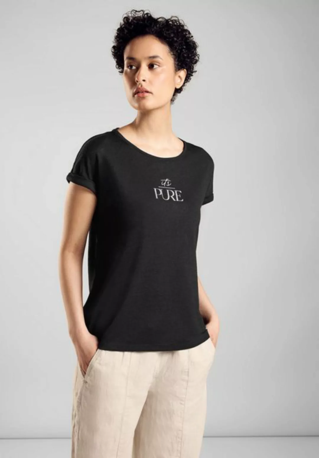 STREET ONE T-Shirt in Melange Optik günstig online kaufen