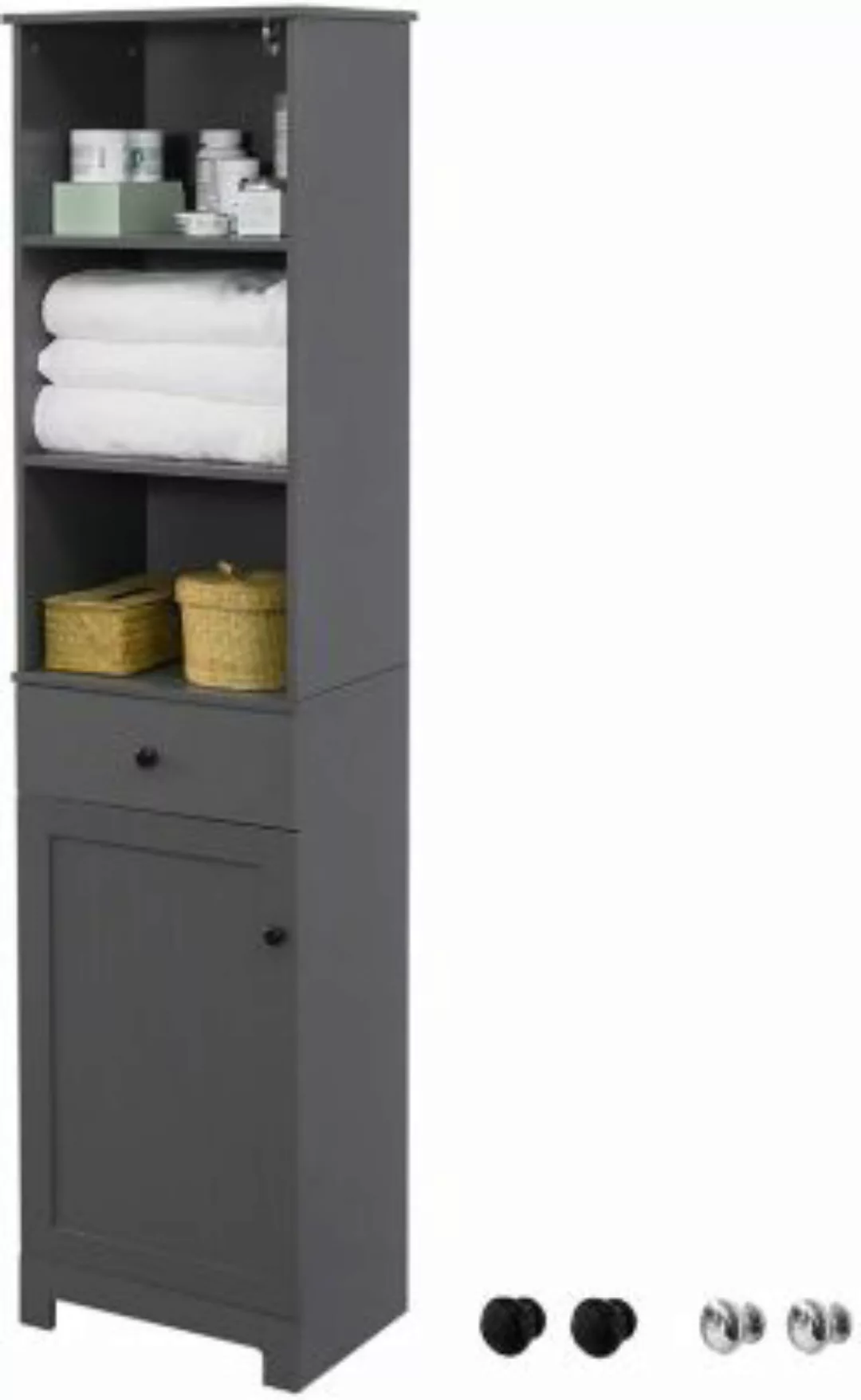 SoBuy® Hochschrank Badezimmer, mit Fächern und Schublade grau  Kinder günstig online kaufen