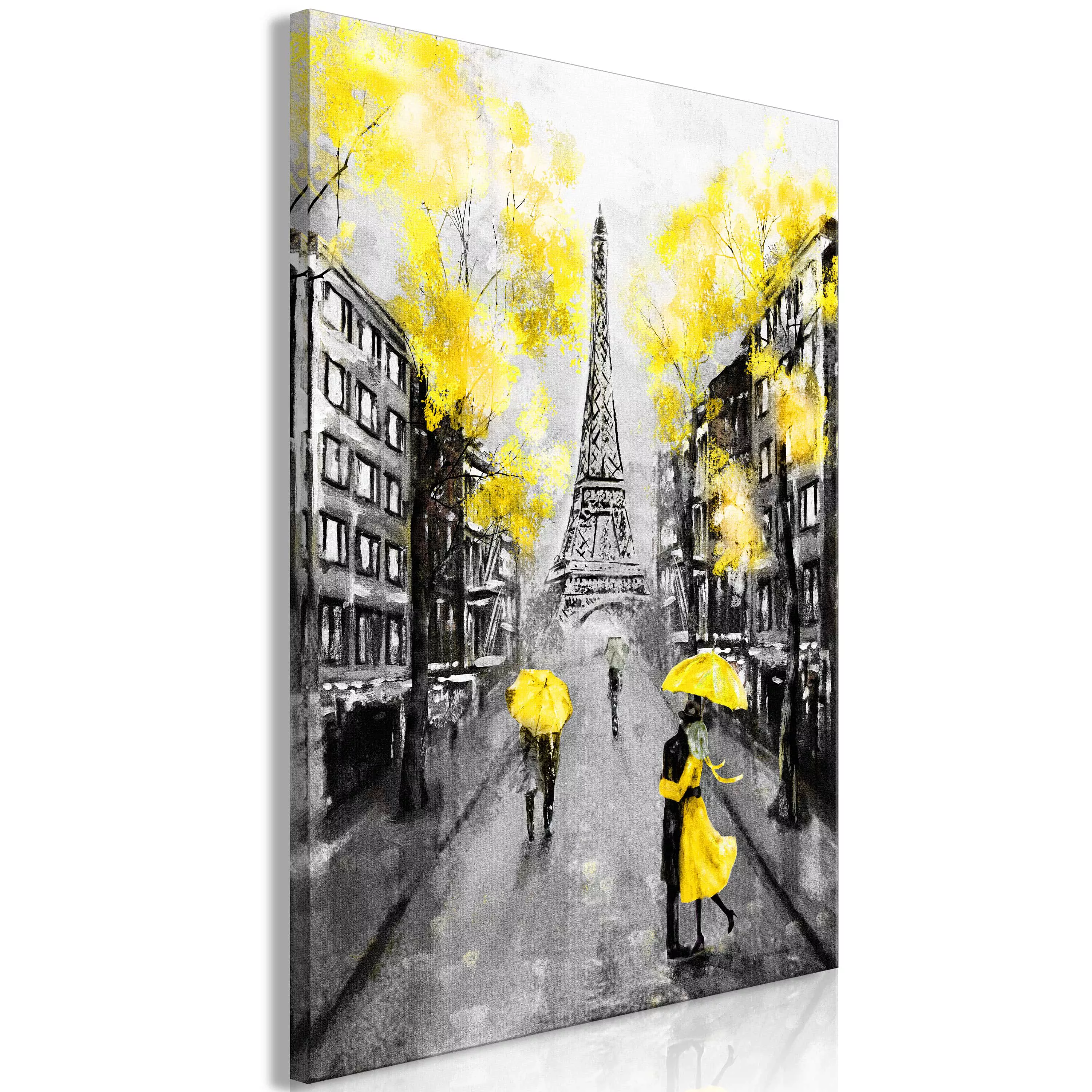 Wandbild - Paris Rendez-Vous (1 Part) Vertical Yellow günstig online kaufen