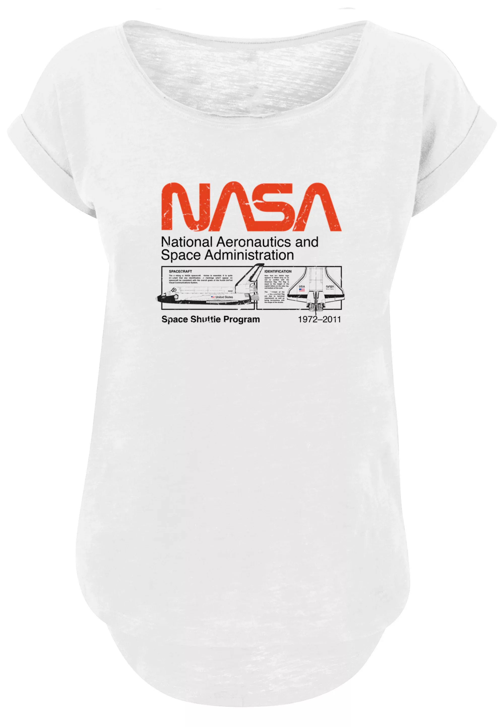 F4NT4STIC T-Shirt "Long Cut T-Shirt NASA Classic Space Shuttle White", Dame günstig online kaufen