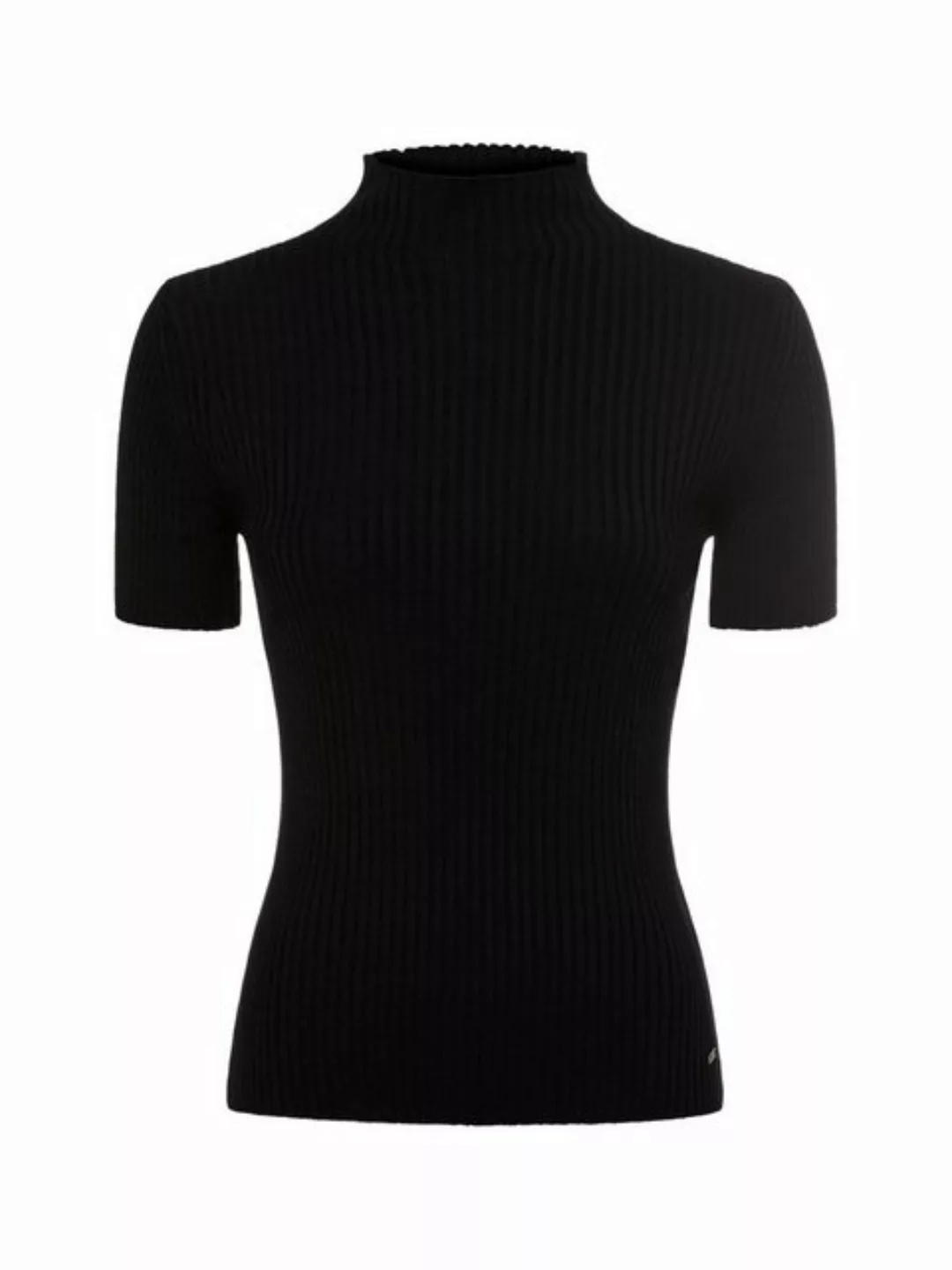 Rippstrick-Pullover, Kurzarm, schwarz günstig online kaufen