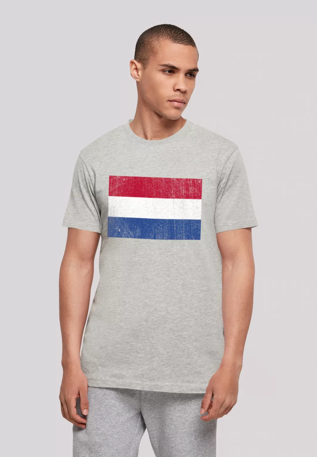 F4NT4STIC T-Shirt "Niederlande Holland Flagge distressed", Print günstig online kaufen