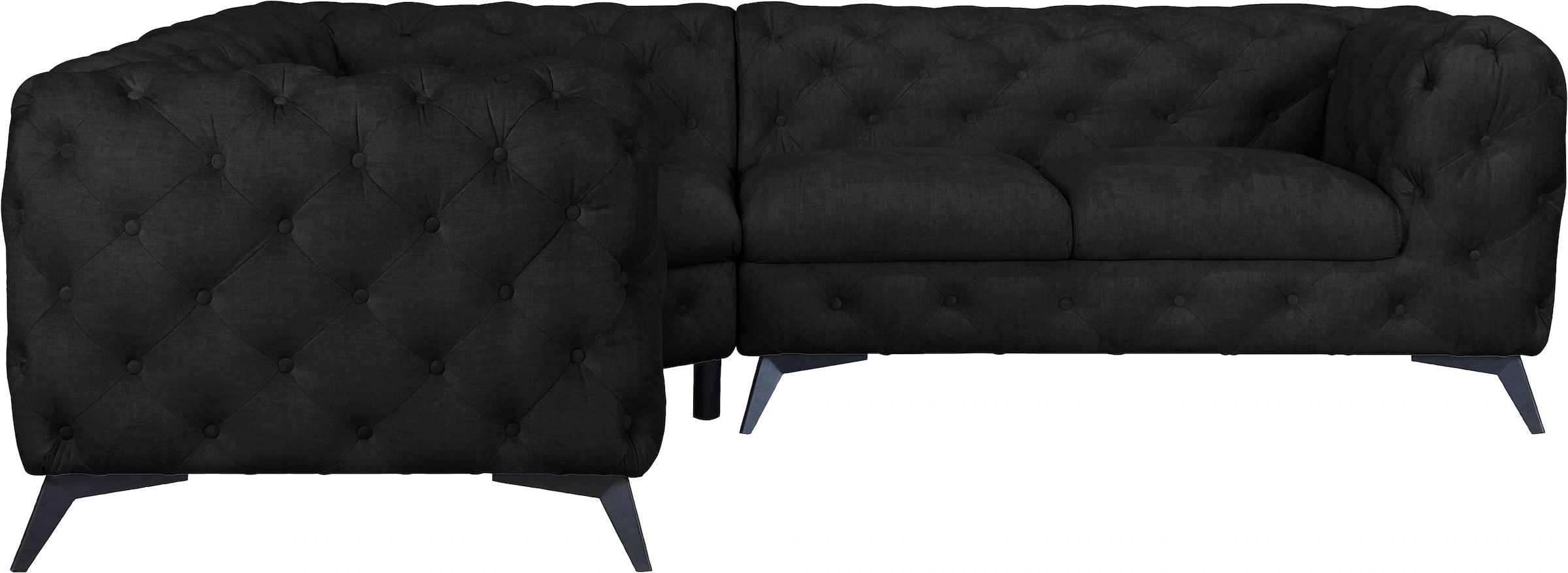 Leonique Chesterfield-Sofa "Ecksofa GLYNIS L-Form mit Wellenunterfederung, günstig online kaufen