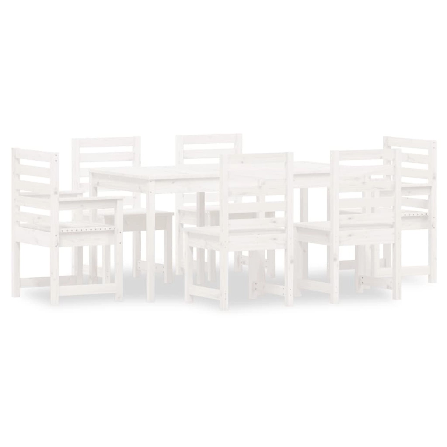 vidaXL 7-Tlg Garten-Essgruppe Weiß Massivholz Kiefer 3154708 günstig online kaufen