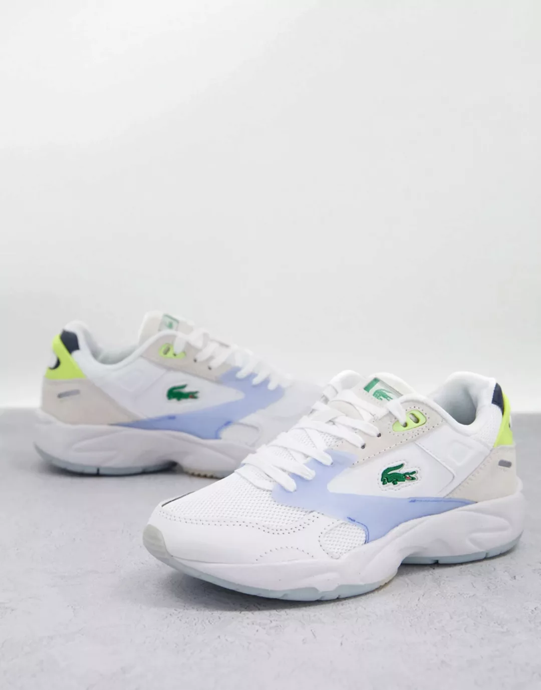 Lacoste – Storm – Sneaker mit dicker Sohle und Panel in Weiß und verschiede günstig online kaufen