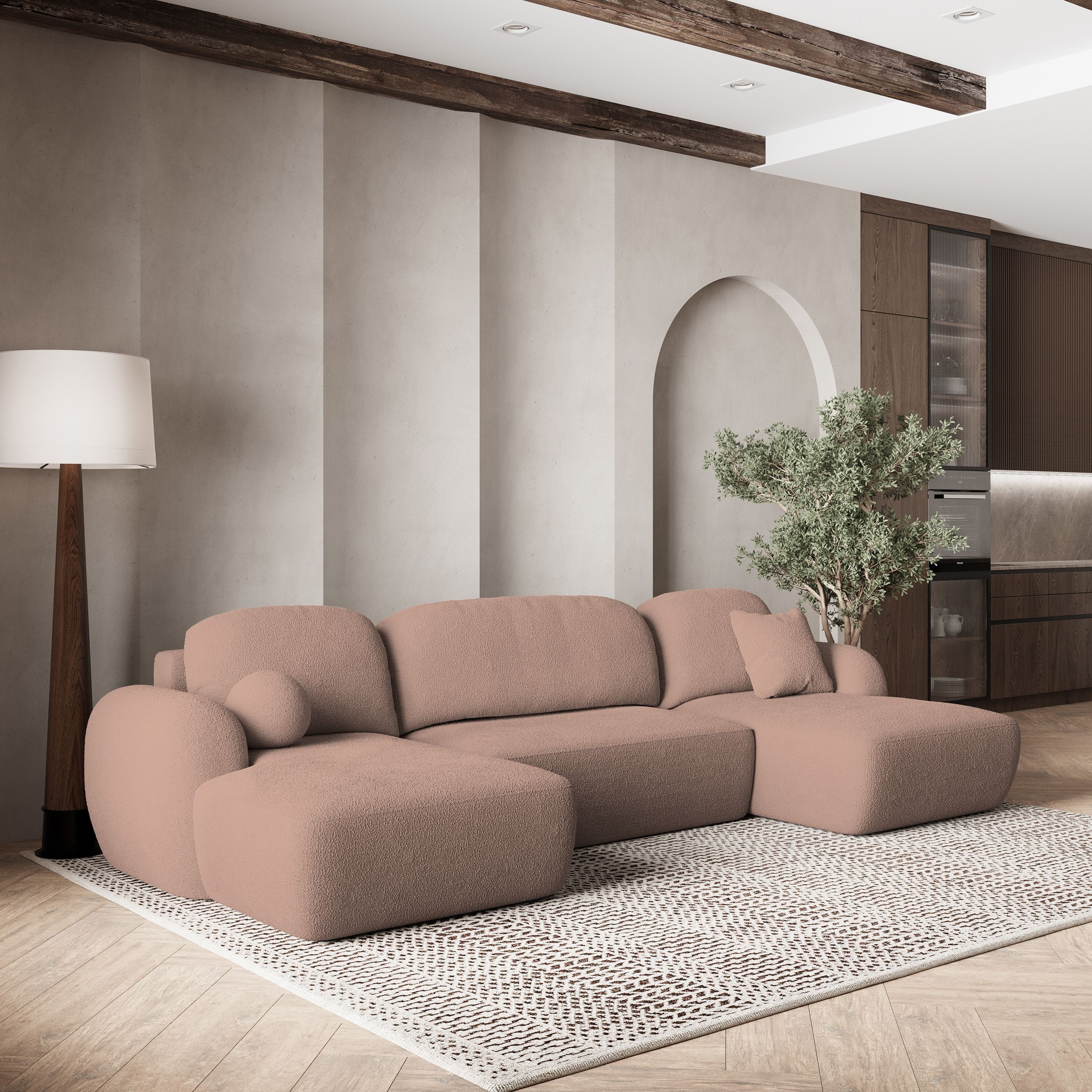 Masseno Ecksofa SAVONA mit Schlaffunktion U-Form, günstig online kaufen