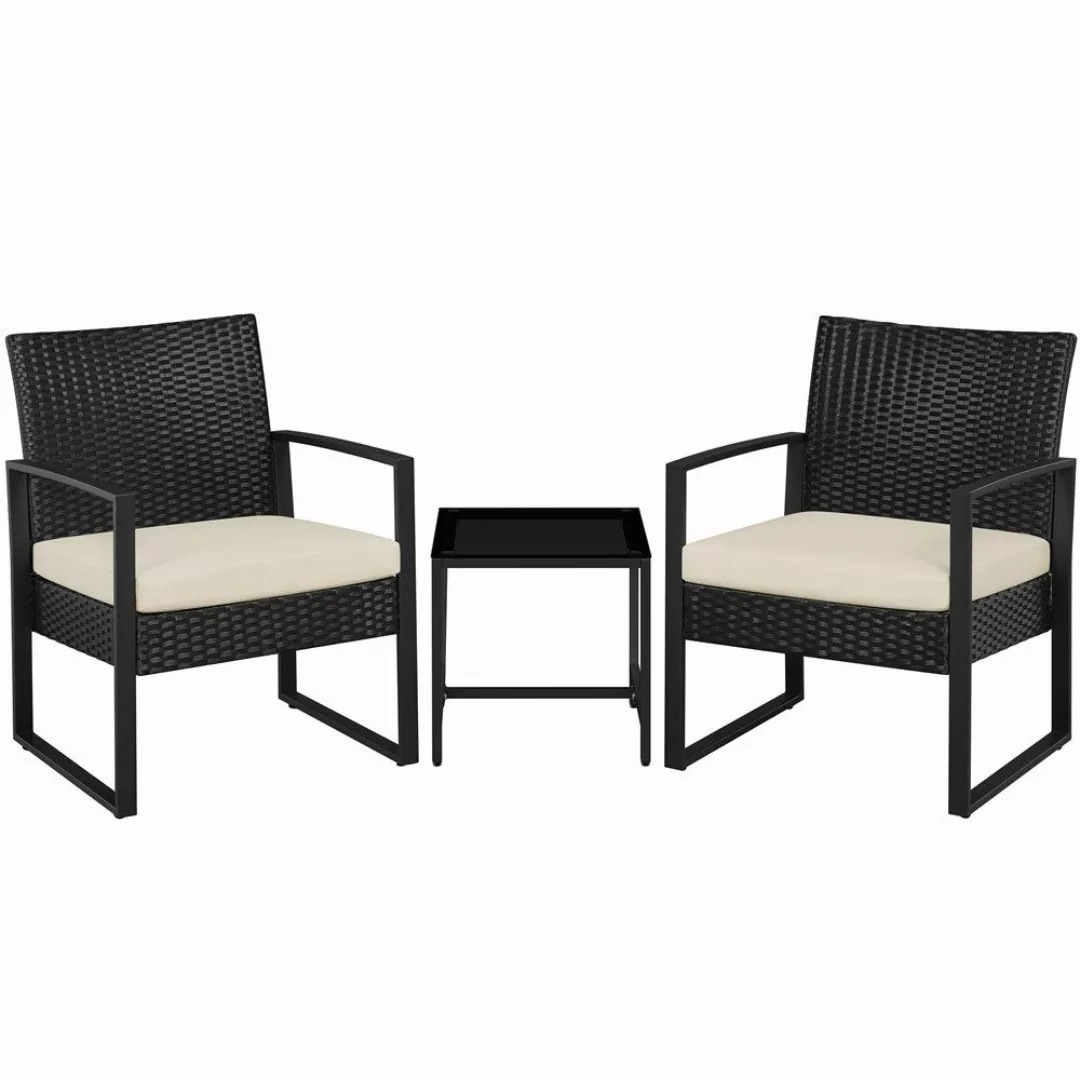 Yaheetech Balkonset, 3-teilig Polyrattan Sitzgruppe mit günstig online kaufen