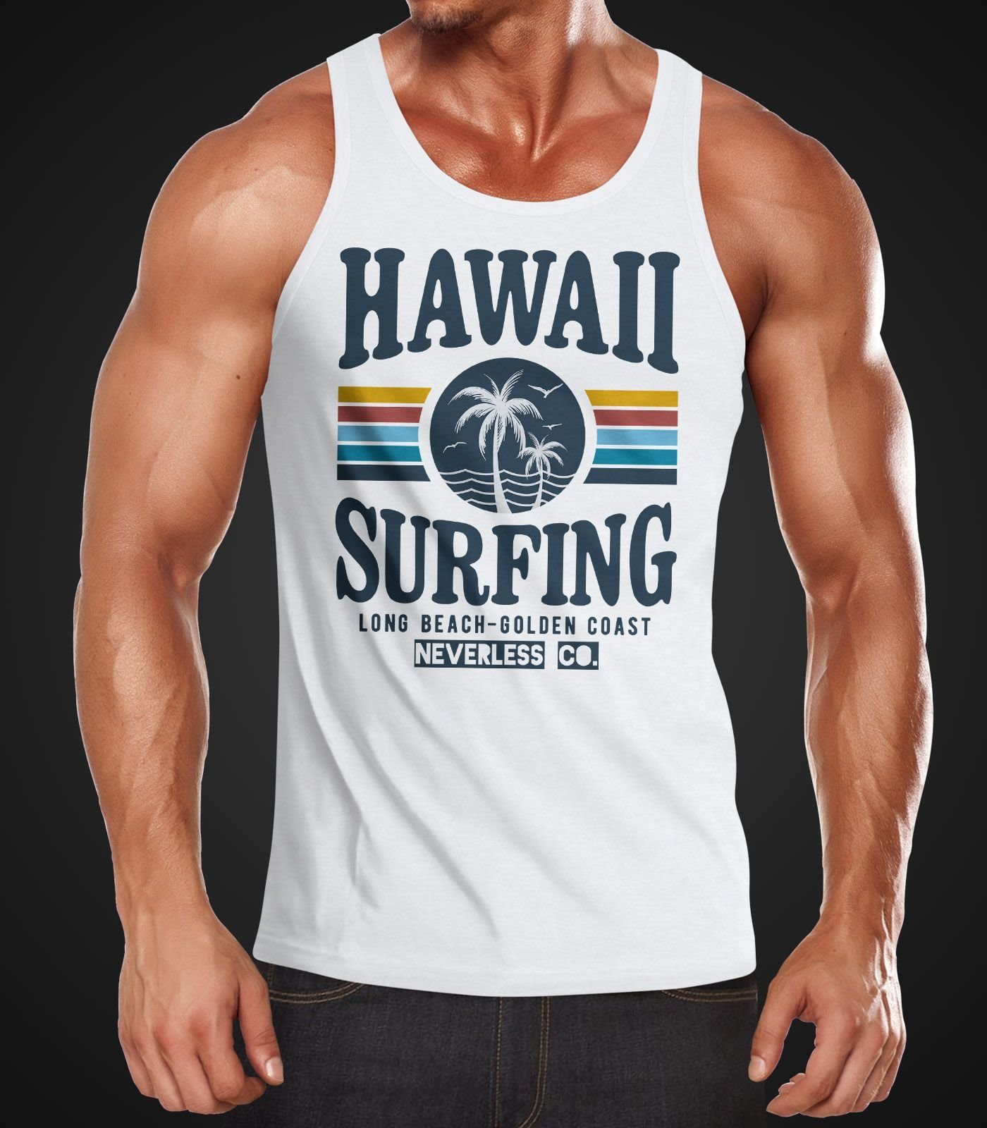 Neverless Tanktop Herren Tank-Top Hawaii Surfing günstig online kaufen