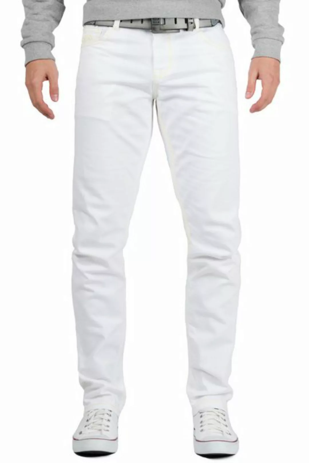 Cipo & Baxx Slim-fit-Jeans Herren Hose BA-CD319C (1-tlg) in Weiß mit Beigen günstig online kaufen