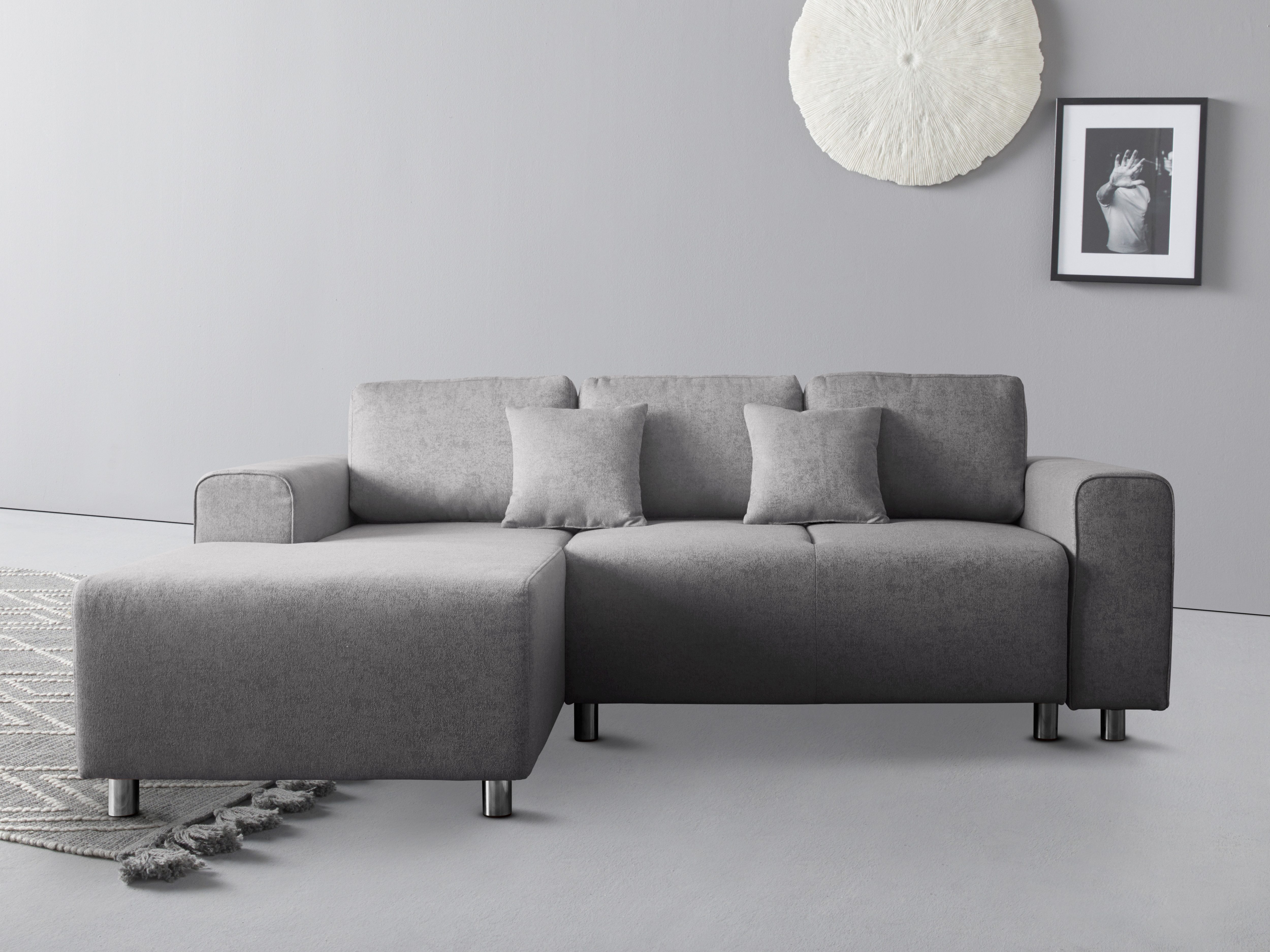 Home affaire Ecksofa "Györ", L-Form, wahlweise mit Bettfunktion und Bettkas günstig online kaufen