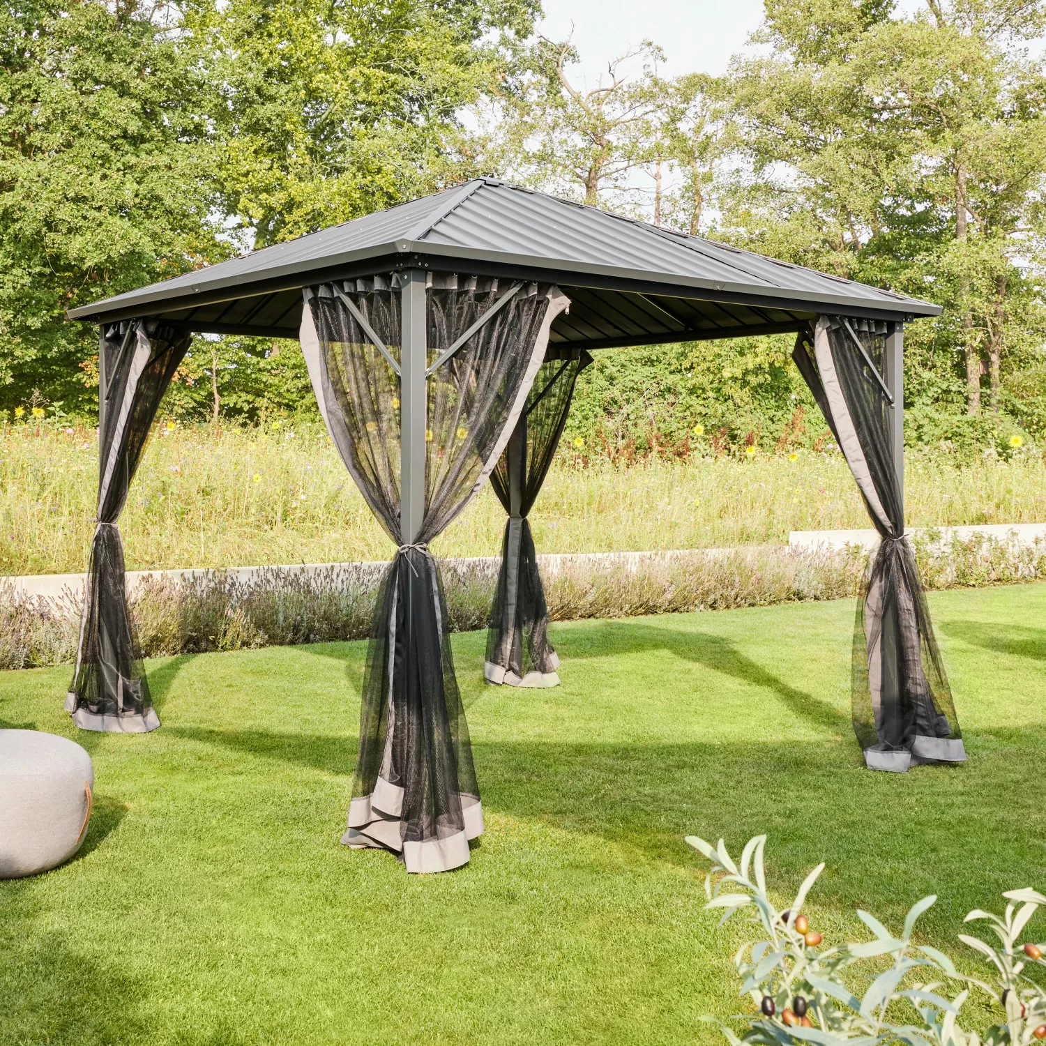 Home Deluxe Pavillon Azur 270 cm x 270 cm x 200 cm Solar-LED-Beleuchtung günstig online kaufen