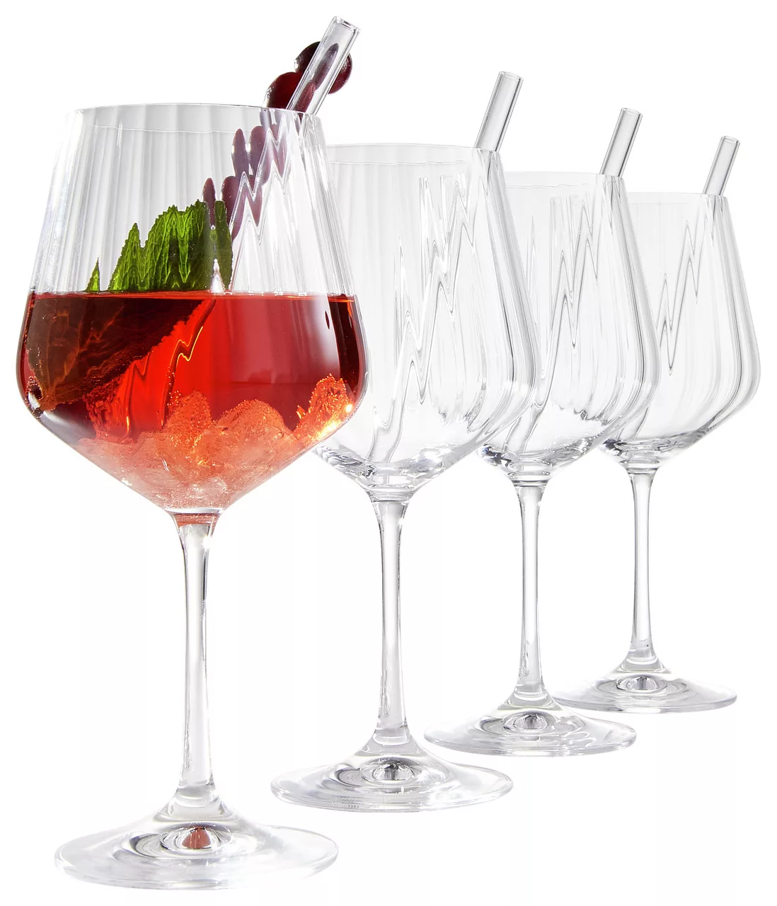 Nachtmann 4er-Set Gin Tonic-Gläser + Glas-Trinkhalme TASTES GOOD günstig online kaufen
