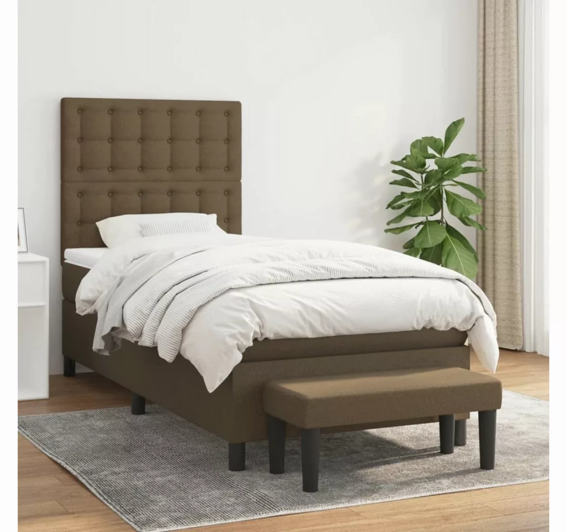 vidaXL Boxspringbett Boxspringbett mit Matratze und Fusshocker Stoff (100x günstig online kaufen