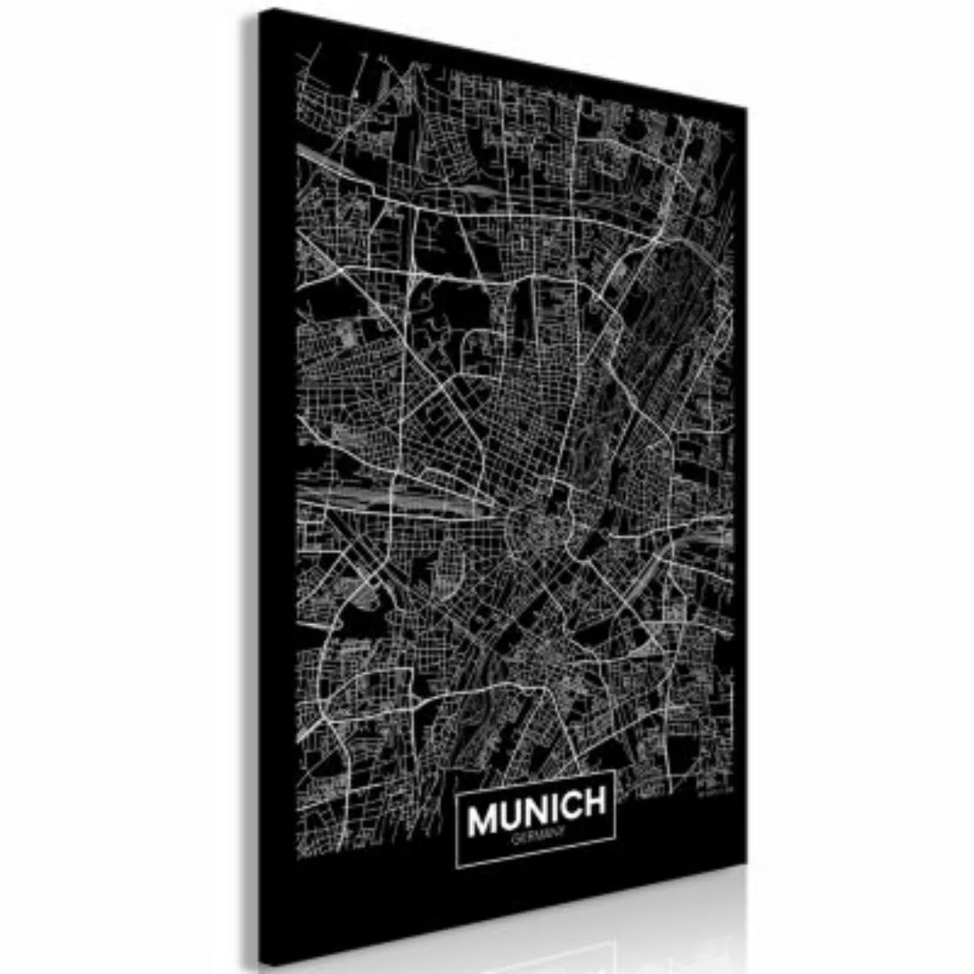 artgeist Wandbild Dark Map of Munich (1 Part) Vertical schwarz/weiß Gr. 40 günstig online kaufen