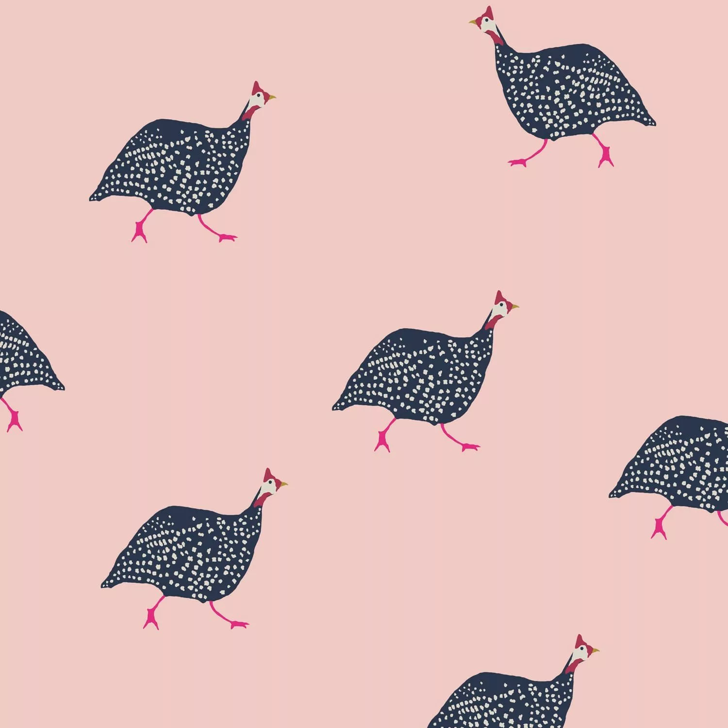 Joules Vliestapete »Guinea Fowl Blush Pink«, animal print, animal print günstig online kaufen