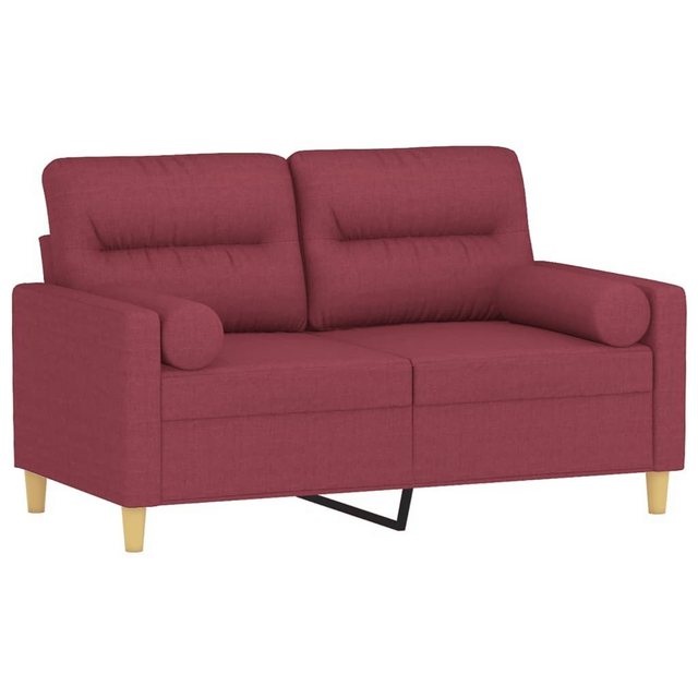 vidaXL Sofa 2-Sitzer-Sofa mit Zierkissen Weinrot 120 cm Stoff günstig online kaufen