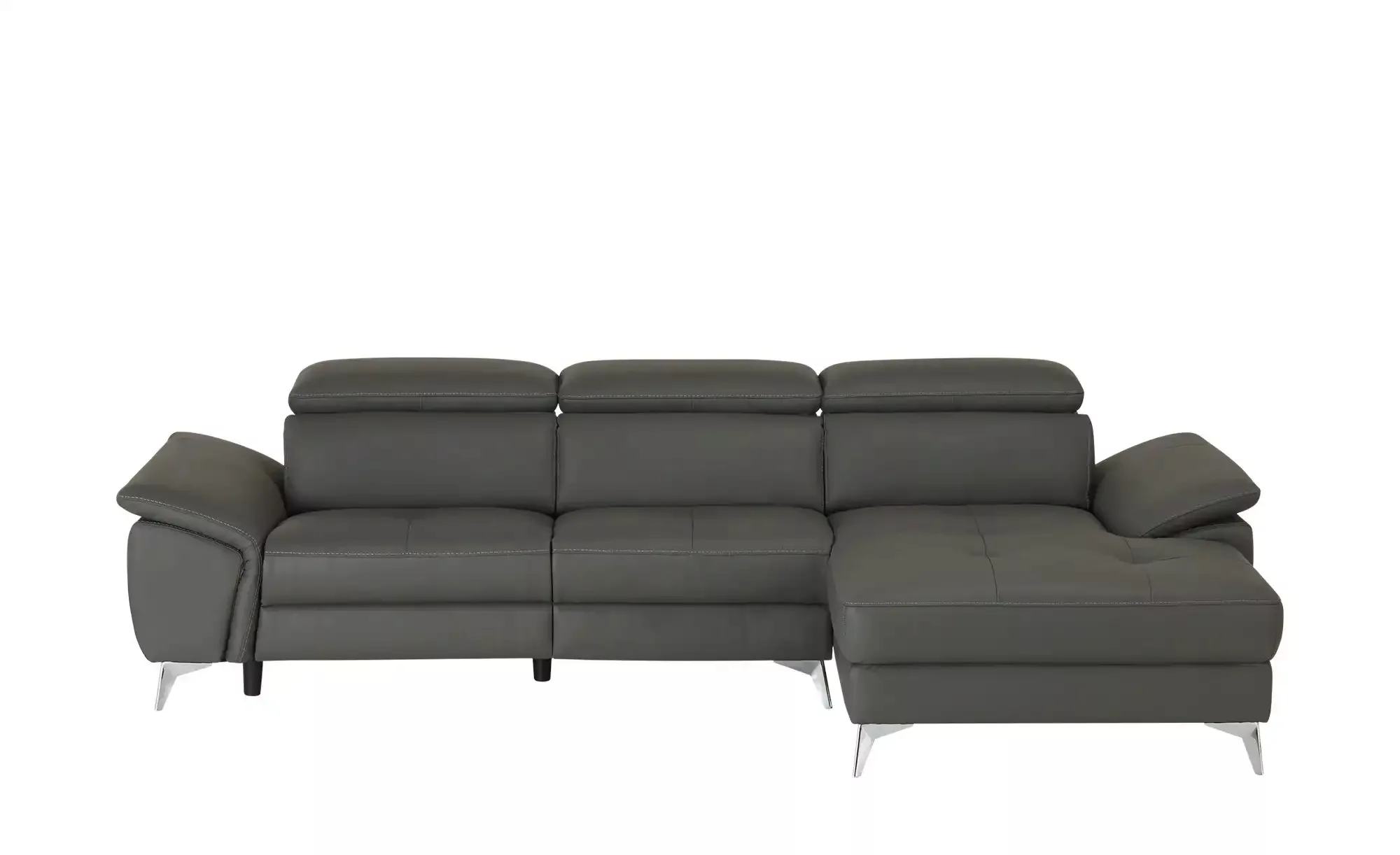 uno Leder-Ecksofa  Danae klein ¦ grau ¦ Maße (cm): B: 282 H: 78 T: 166.0 Po günstig online kaufen