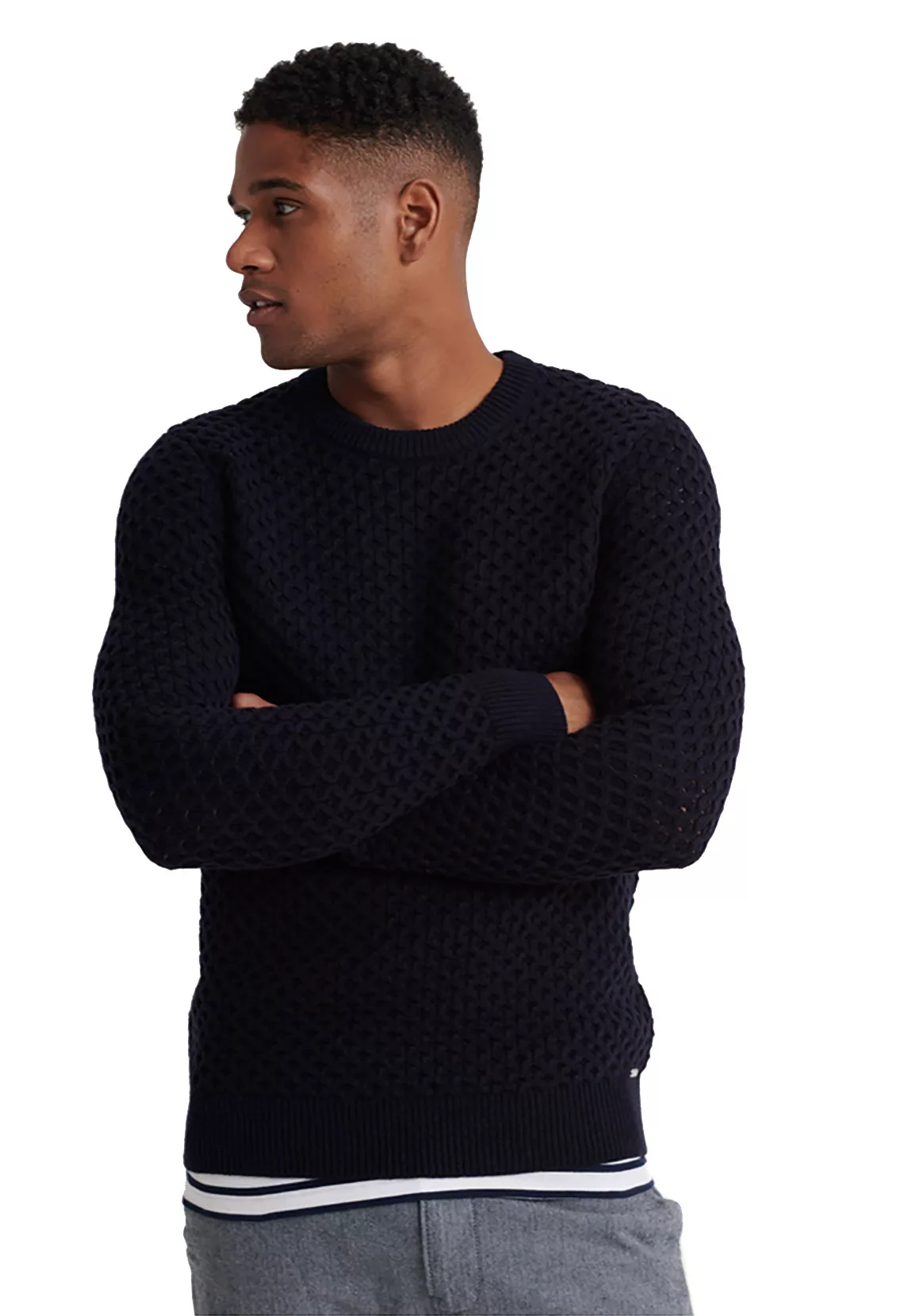 Superdry Pullover Herren EDIT CABLE CREW Dark Navy günstig online kaufen