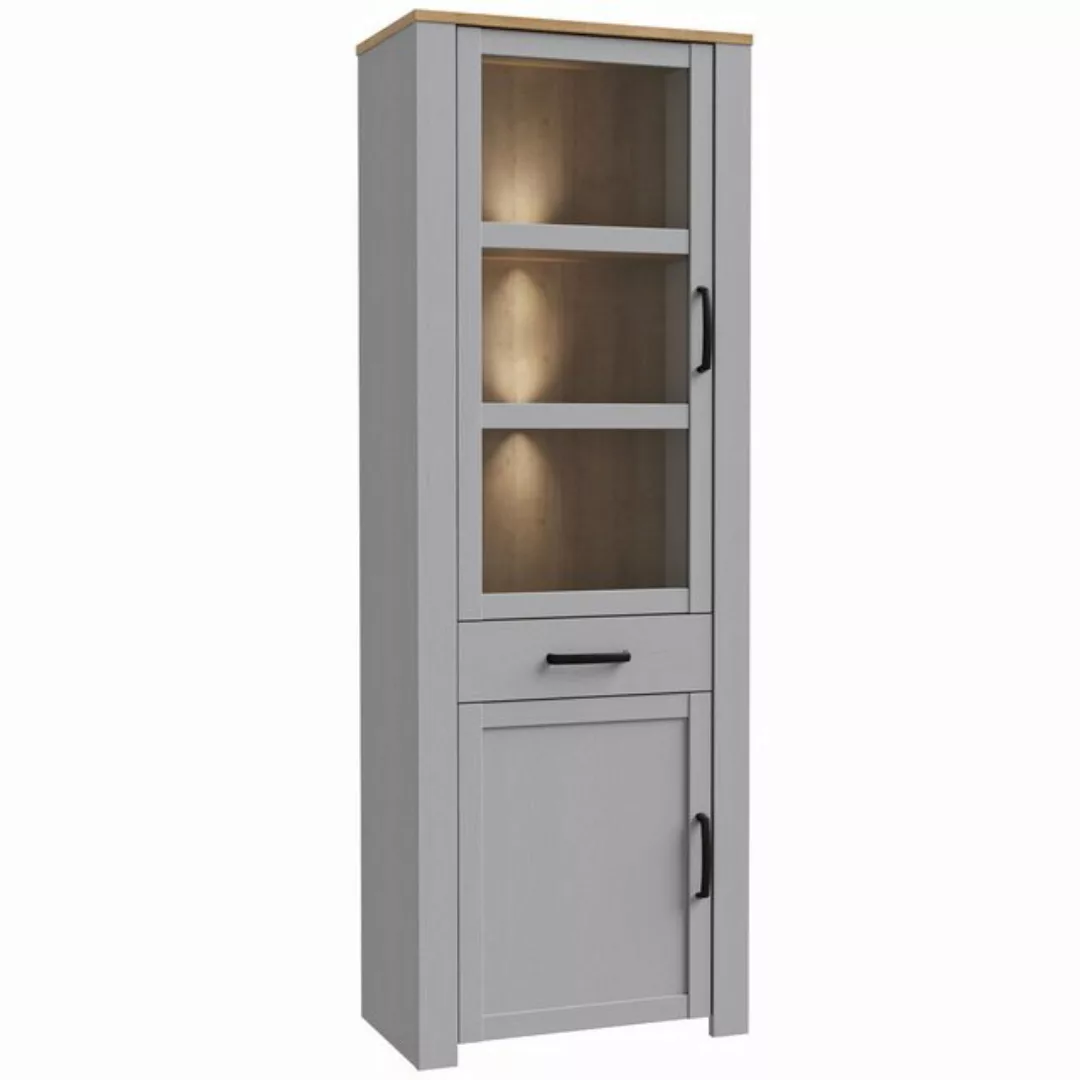 expendio Vitrine Bonar 1 Riviera Oak/ Grey Oak Nb., 72x206x42 cm günstig online kaufen