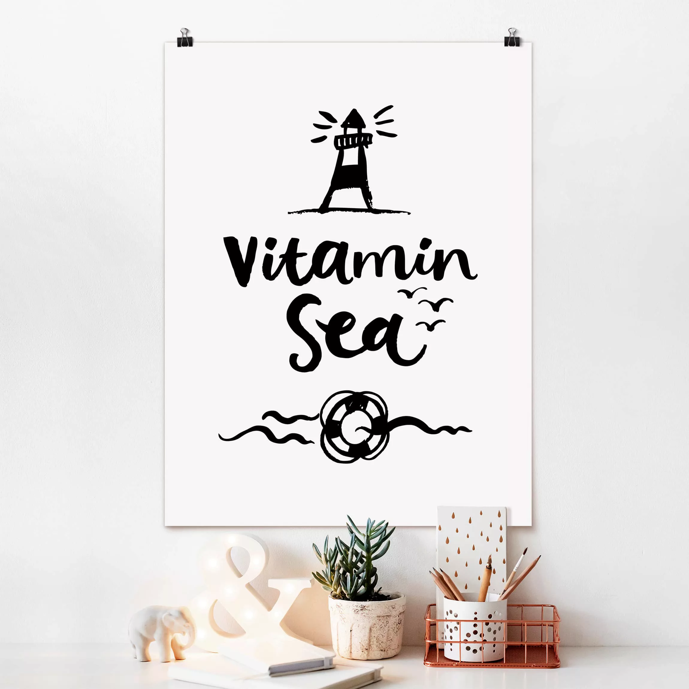 Poster Spruch - Hochformat Vitamin Sea günstig online kaufen