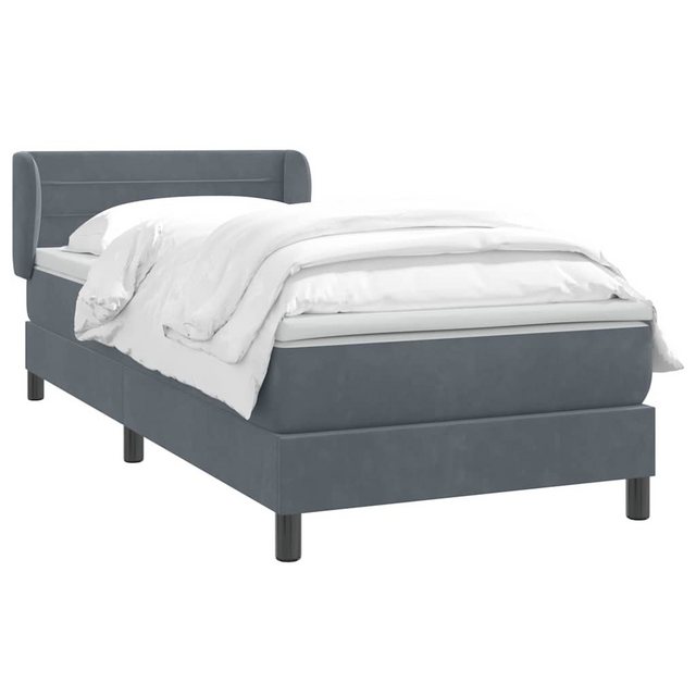 vidaXL Bett Boxspringbett mit Matratze Dunkelgrau 100x210 cm Samt günstig online kaufen