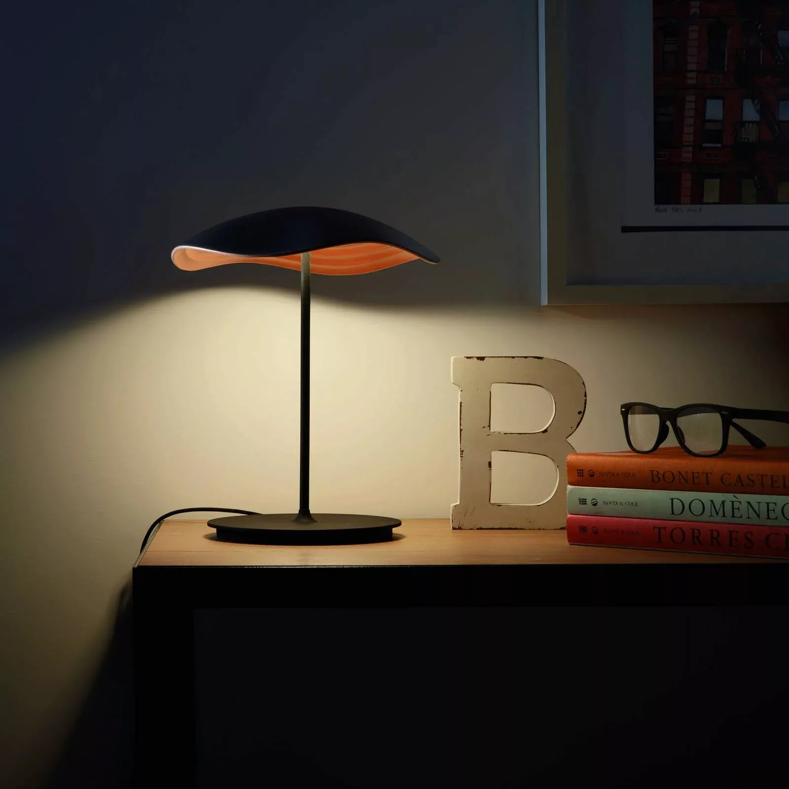 Bover LED-Tischlampe Valentina M/29, schwarz/kupferfarben günstig online kaufen