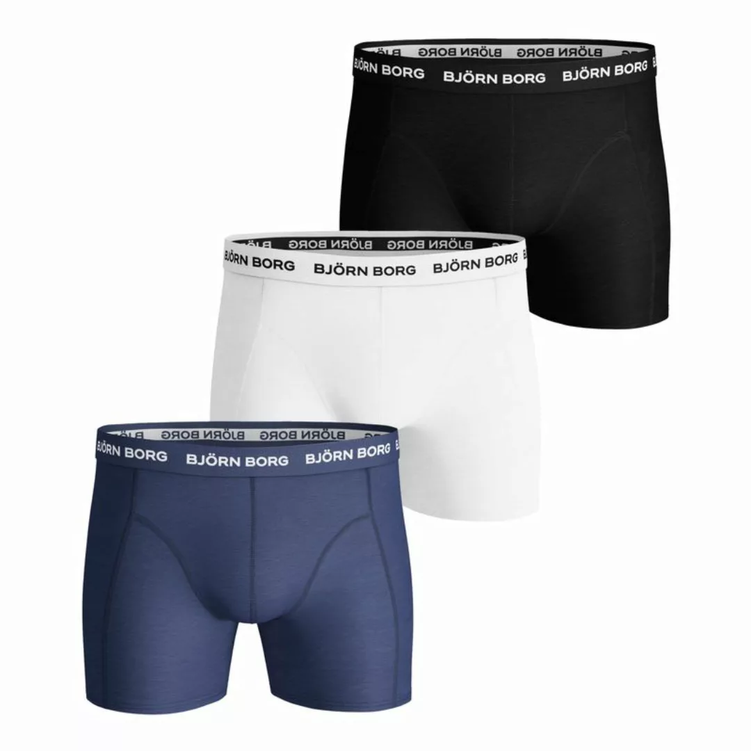 BJÖRN BORG Herren Boxershorts 3er Pack - Pants, Cotton Stretch, Logobund bl günstig online kaufen