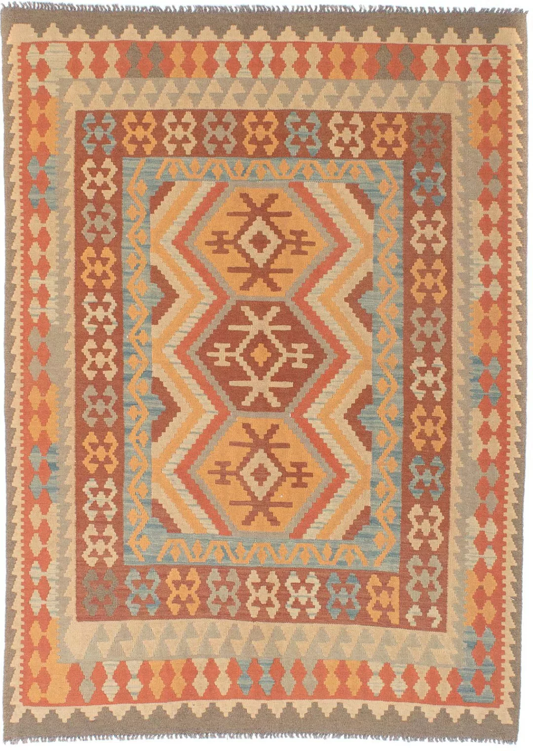 morgenland Wollteppich »Kelim - Oriental - 196 x 145 cm - mehrfarbig«, rech günstig online kaufen