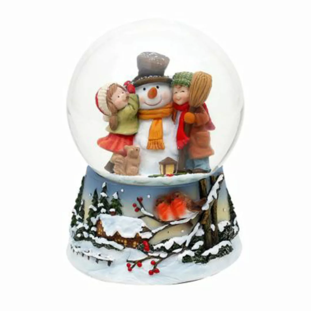 Sigro Schneekugel mit Spielwerk Schneemann mit Kindern 10 x 10,5 x 14,5 cm günstig online kaufen