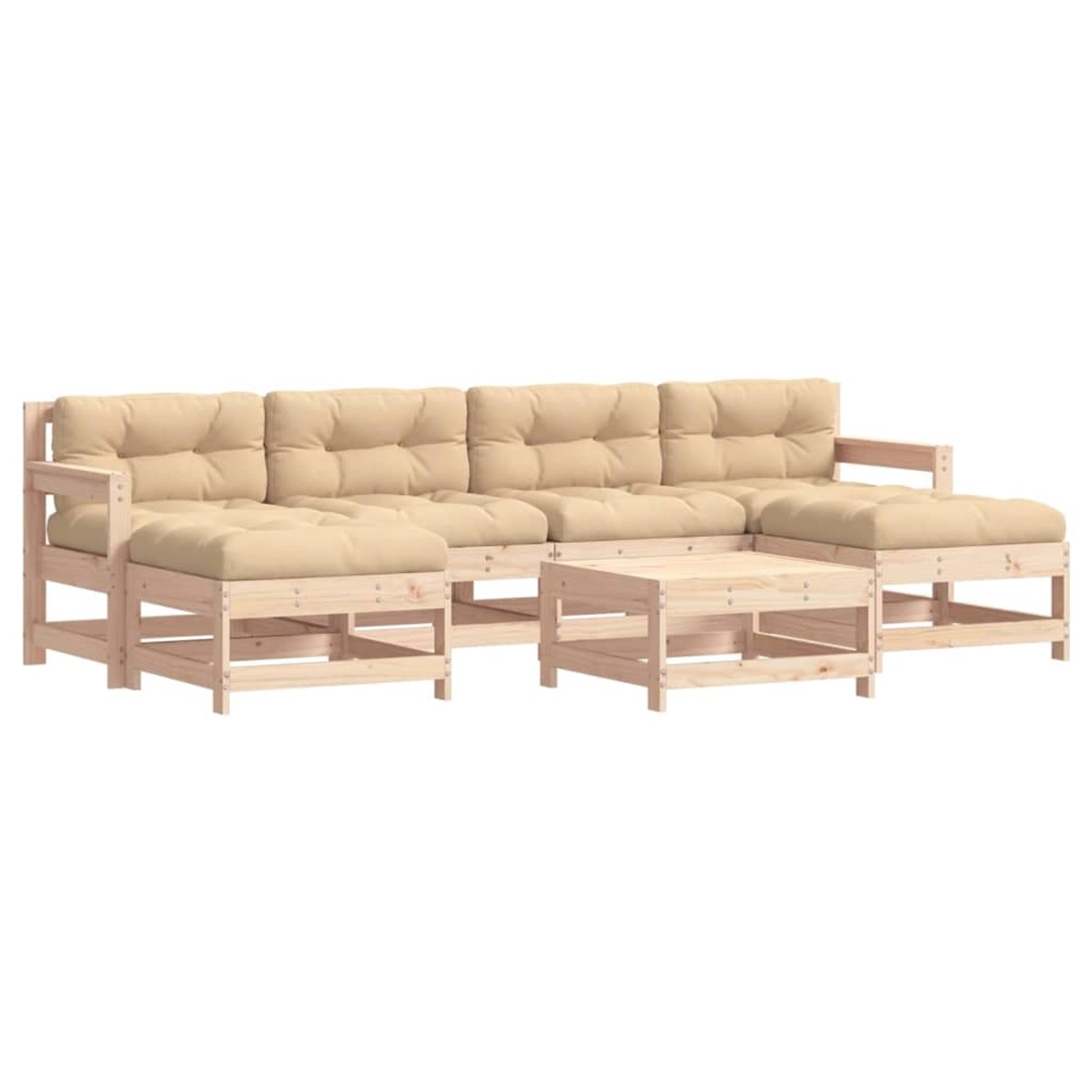 vidaXL 7-Tlg Garten-Lounge-Set mit Kissen Massivholz 3185941 günstig online kaufen