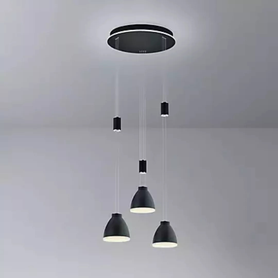 LED-Hängeleuchte Leni, 3-flg., rund, schwarz günstig online kaufen