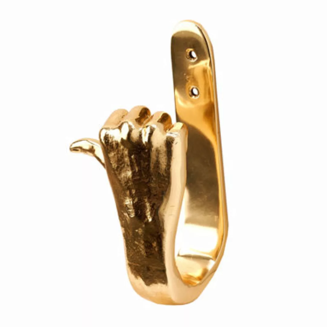 Wandhaken Thumbs-up gold metall / Metall - Pols Potten - Metall günstig online kaufen