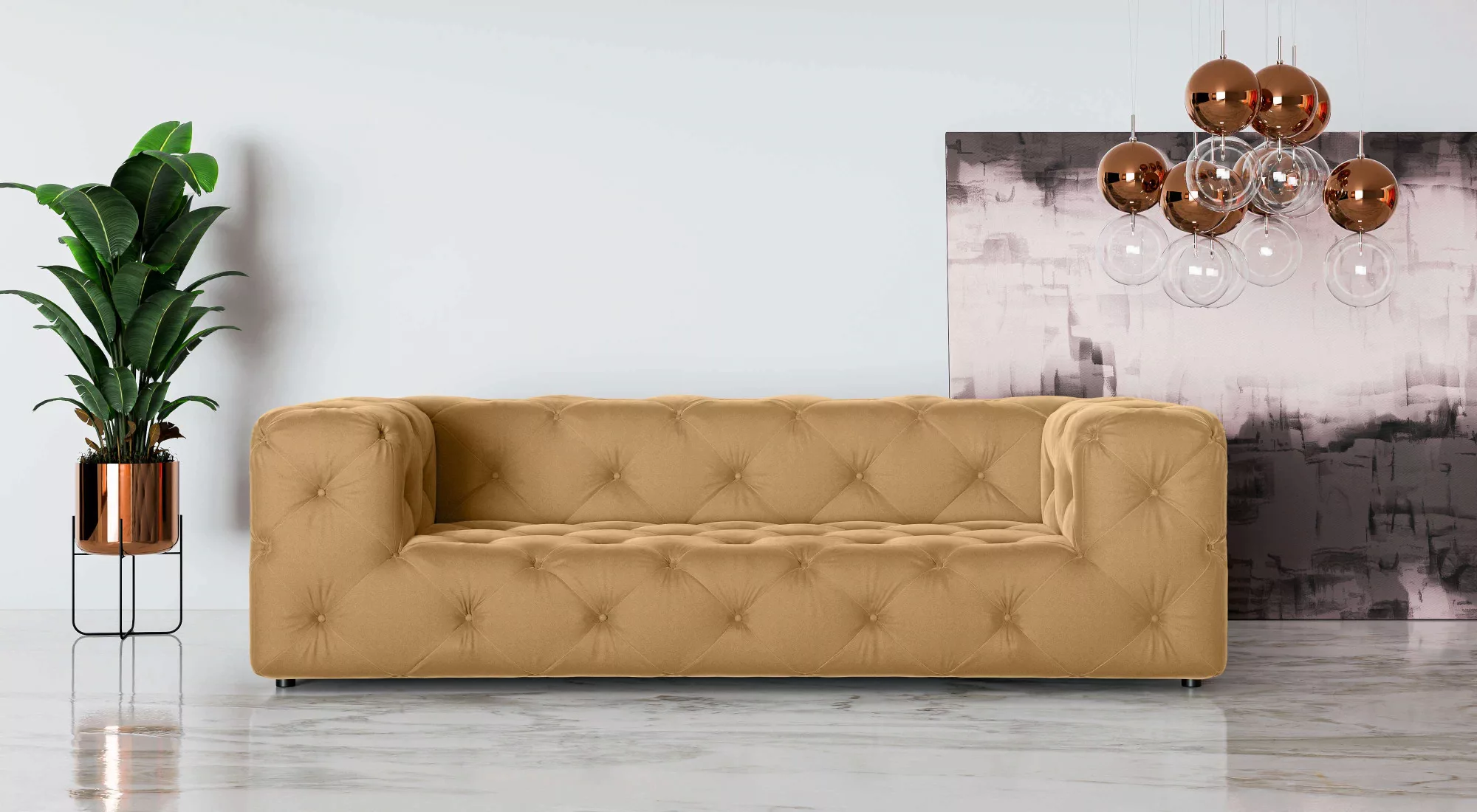 Places of Style 3-Sitzer "FOLLINA", 3-Sitzer Sofa mit klassischer Chesterfi günstig online kaufen