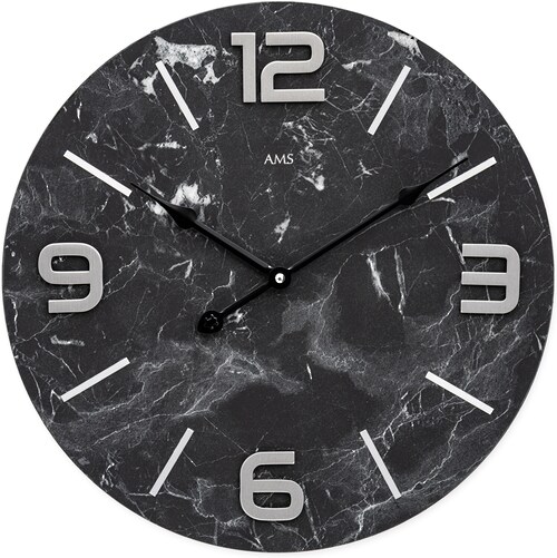 AMS Wanduhr, Quarzuhr, Holz, Wohnzimmer, Esszimmer, Küche, Arbeitszimmer, B günstig online kaufen