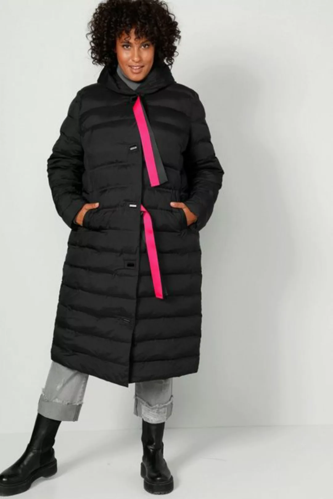 Angel of Style Steppjacke Steppmantel Straight Fit Color-Bänder Kapuze günstig online kaufen