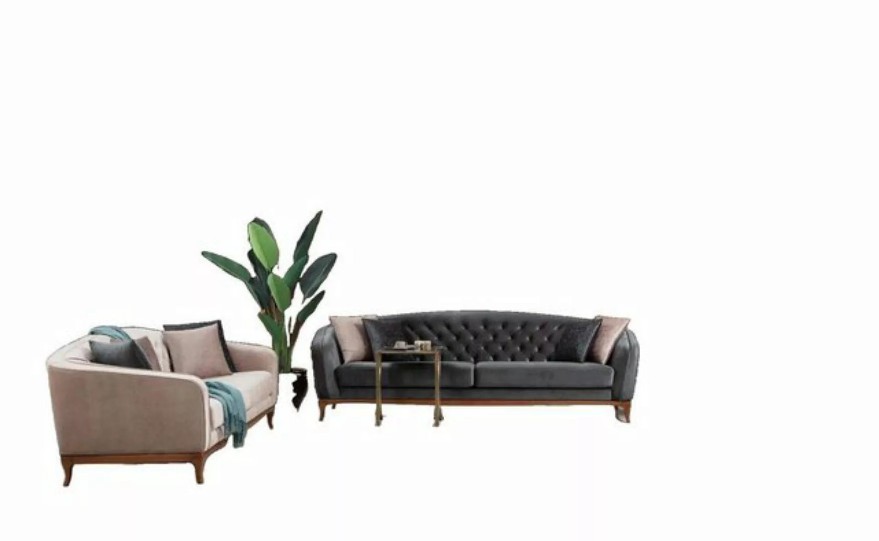 JVmoebel Sofa Moderne Chesterfield Couchgarnitur 4+3+1 Sitzer Luxus 3tlg., günstig online kaufen