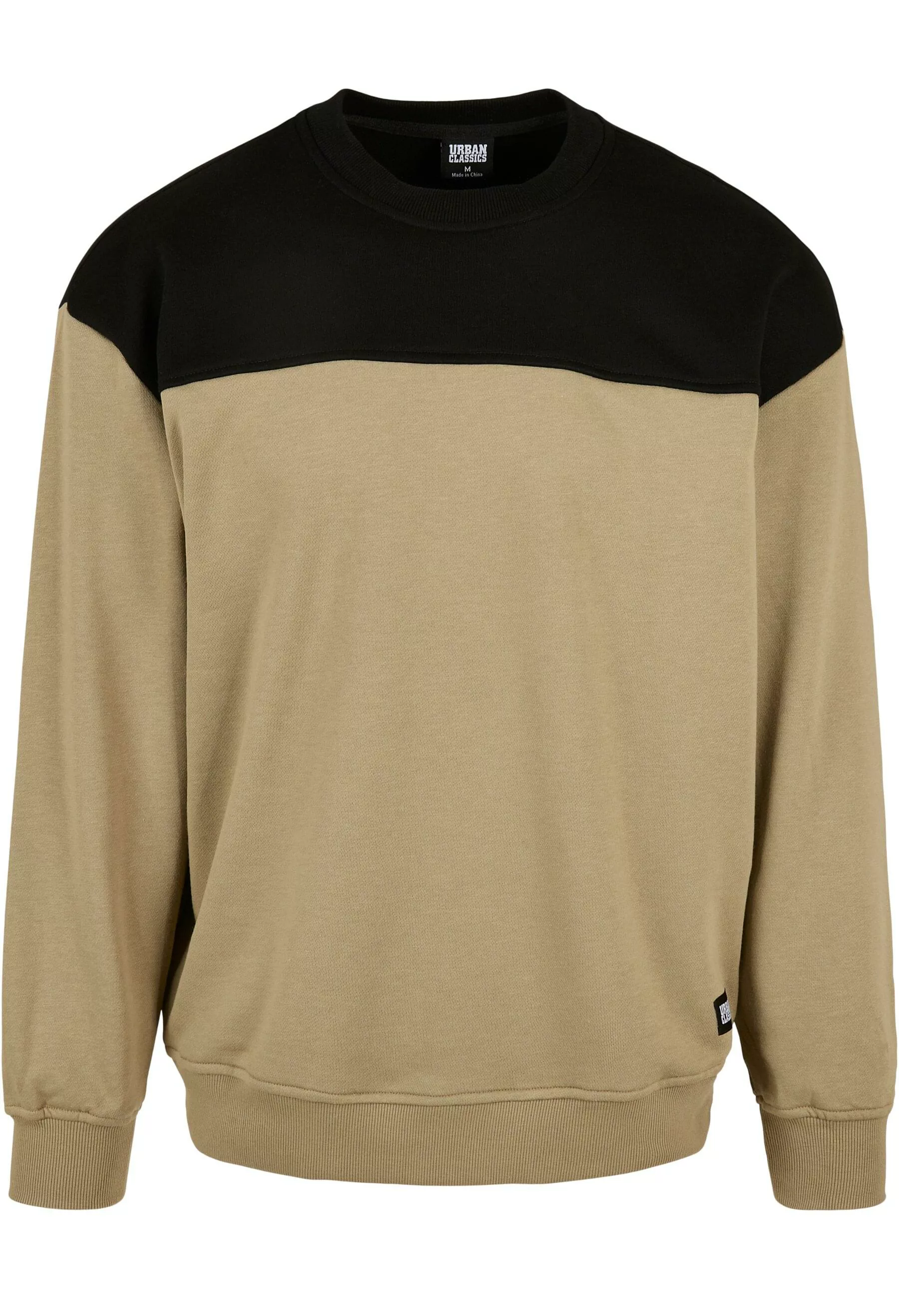 URBAN CLASSICS Rundhalspullover "Urban Classics Herren Upper Block Crewneck günstig online kaufen