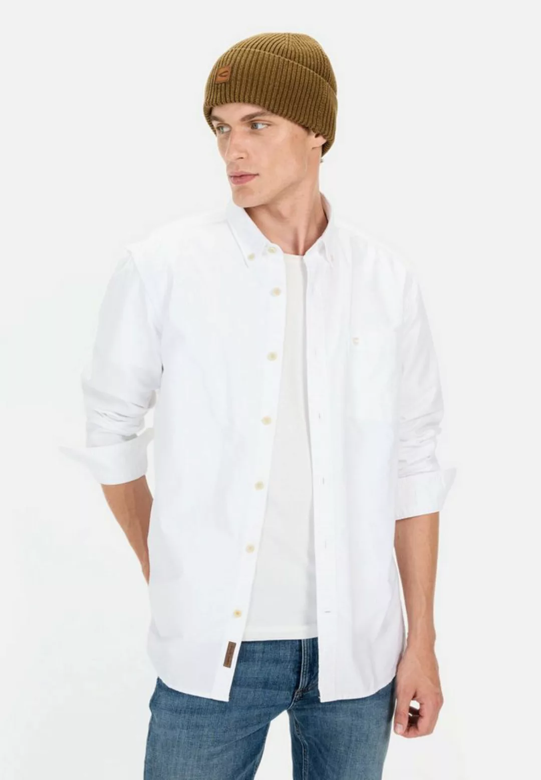 camel active Langarmhemd aus zertifiziertem Organic Cotton Button-Down günstig online kaufen