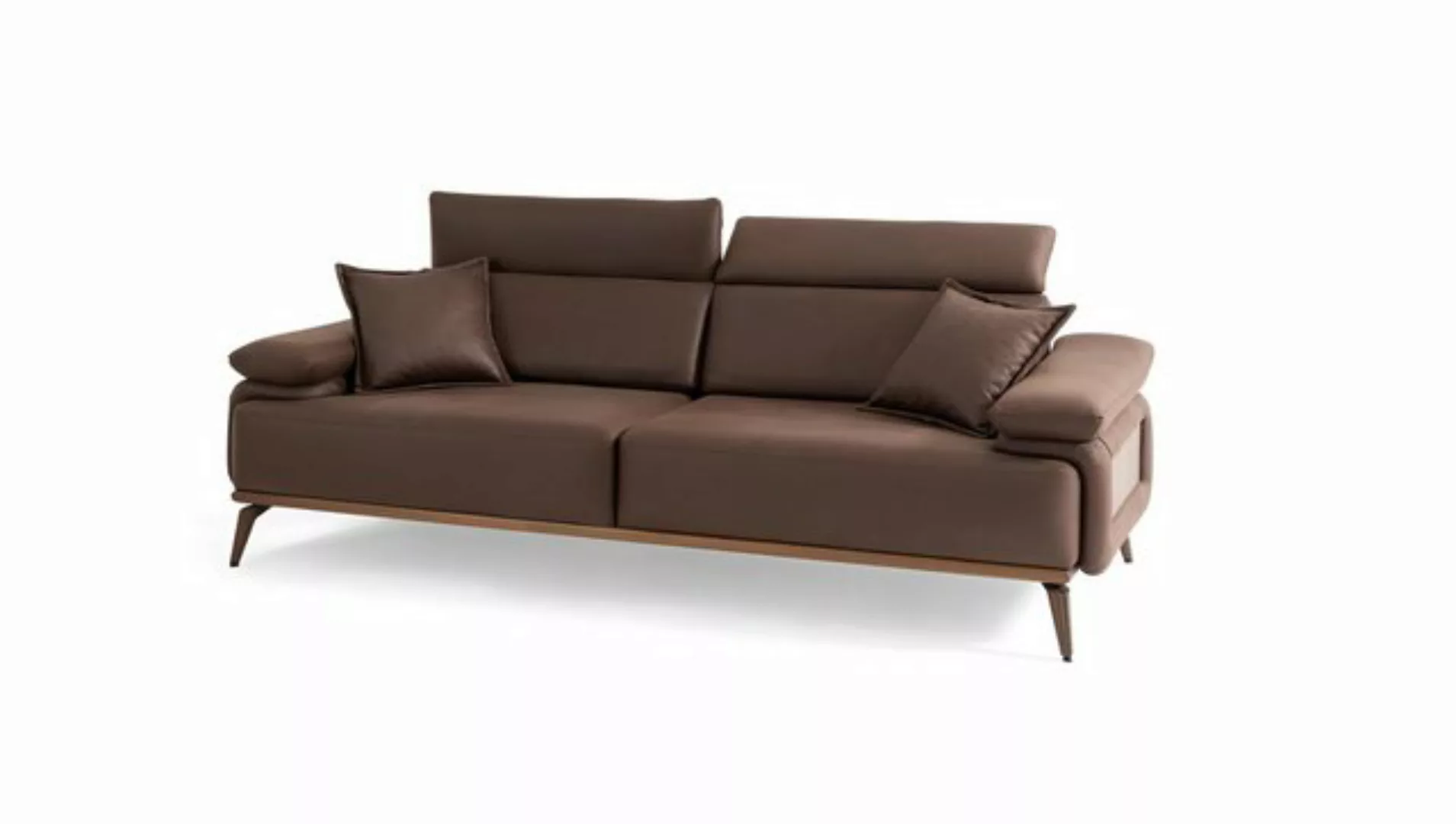 Xlmoebel 3-Sitzer Designer Sofa aus braunem Leder 3-Sitzer Polstercouch Mod günstig online kaufen