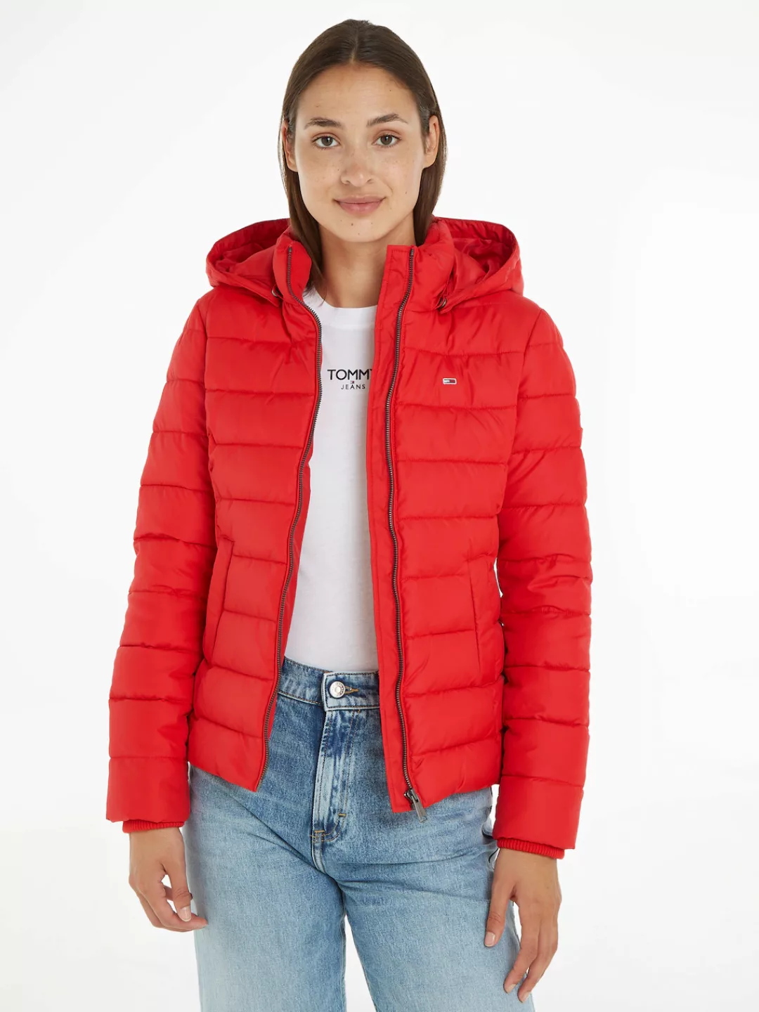 Tommy Jeans Steppjacke "TJW BASIC HOODED JACKET", mit Kapuze, mit Aufhänger günstig online kaufen