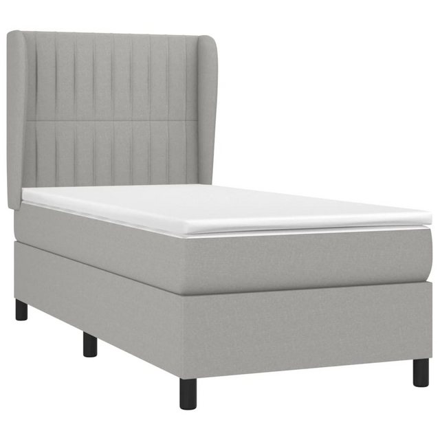 vidaXL Boxspringbett Boxspringbett mit Matratze Hellgrau 90x190 cm Stoff Be günstig online kaufen