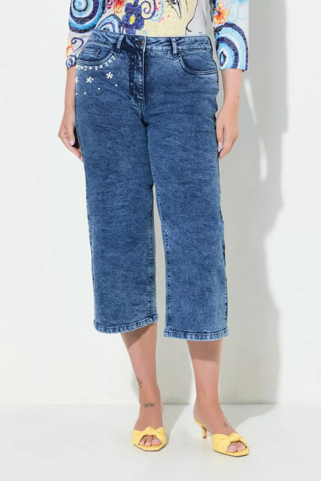 MIAMODA Regular-fit-Jeans Jeans-Culotte Wide Legs 5-Pocket Moon Wash günstig online kaufen