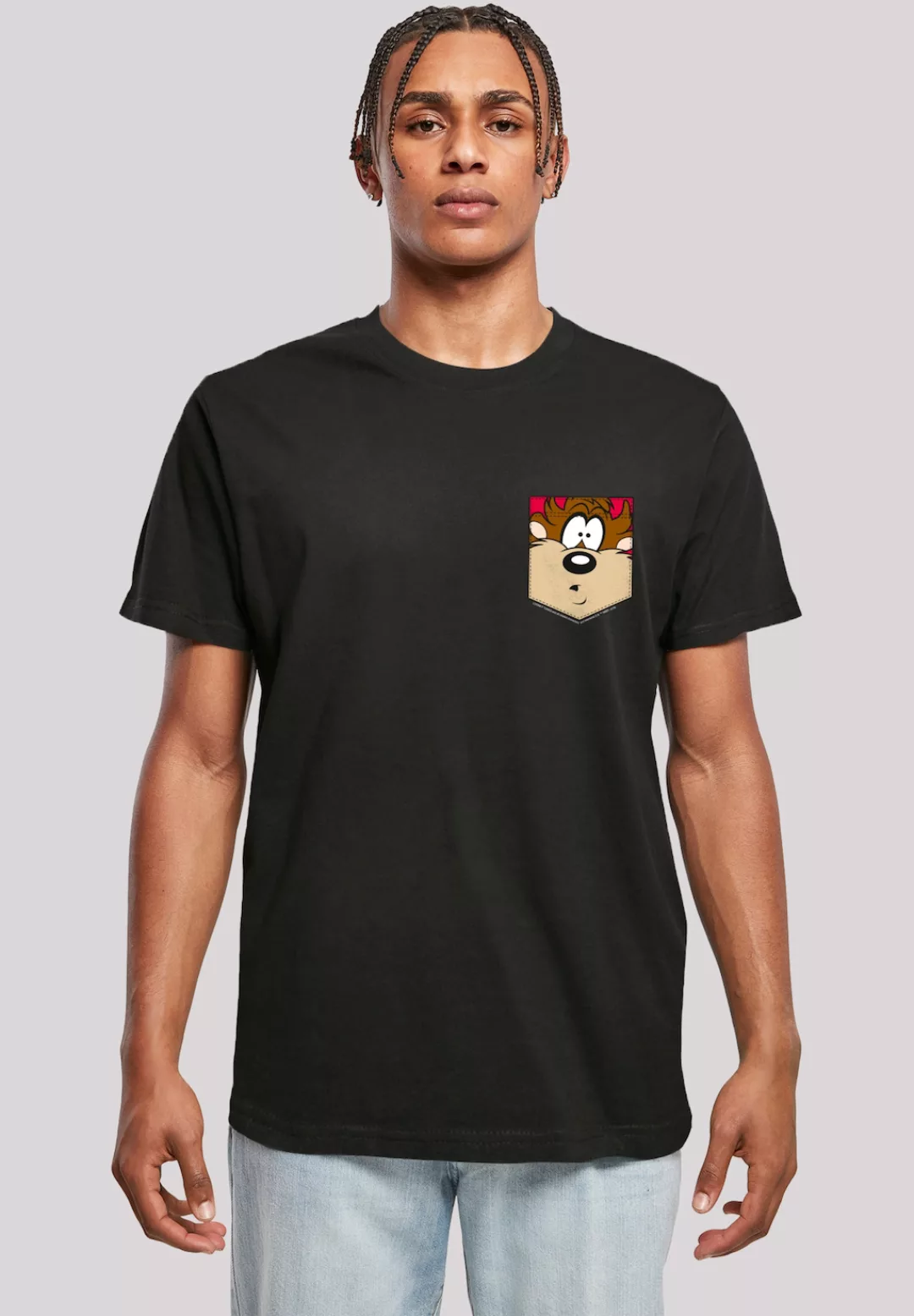 F4NT4STIC T-Shirt "Looney Tunes Tasmanian Devil Face Faux Pocket", Print günstig online kaufen